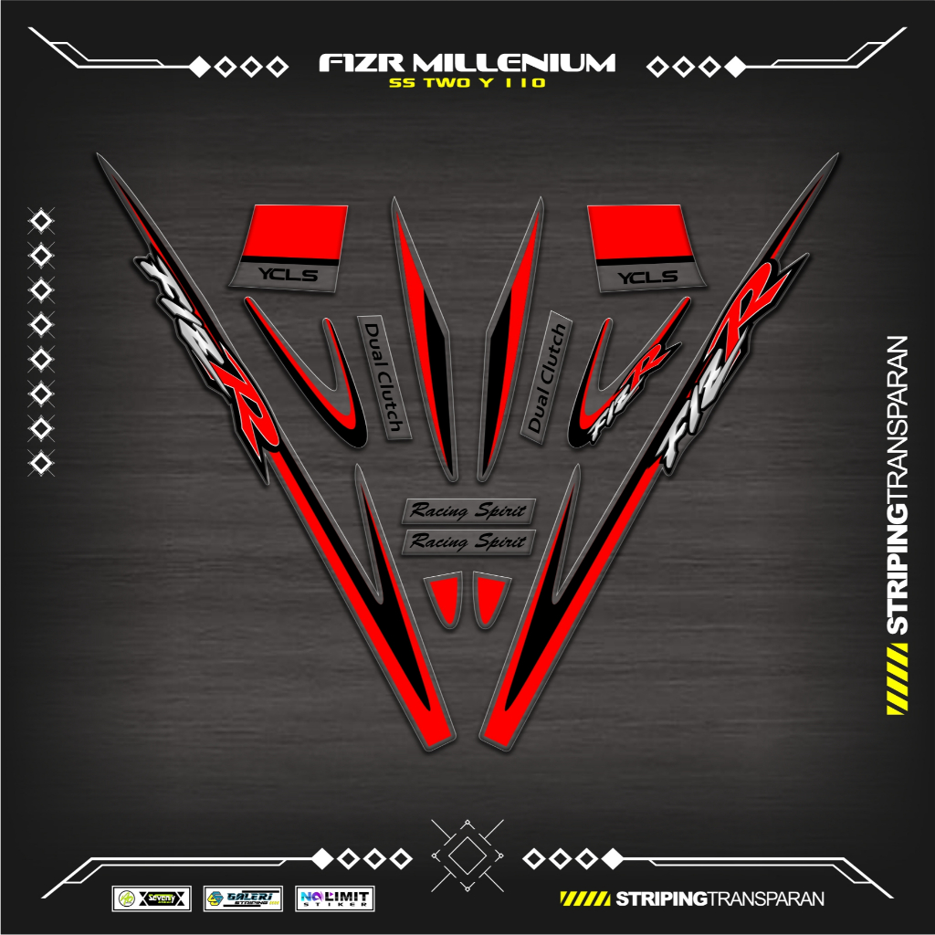 TRANSPARENT STRIPING UV F1ZR MILLENNIUM MOTIF K6 สติ๊กเกอร์ YAMAHA F1Z R สติ๊กเกอร์ใส VARIATION FIZR