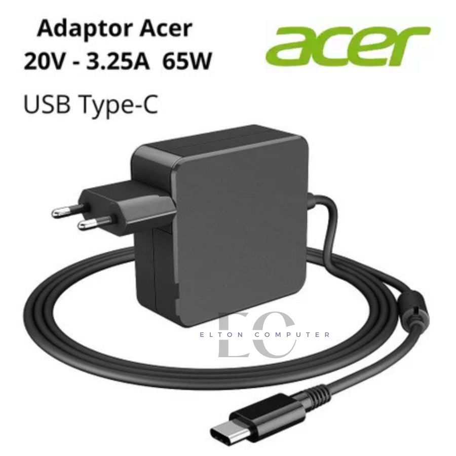 Acer 20V 3.25A อะแดปเตอร์ประเภท C 65W Connector/Acer Chromebook C721 C732 C733 C771 C851 C933 20V 3.