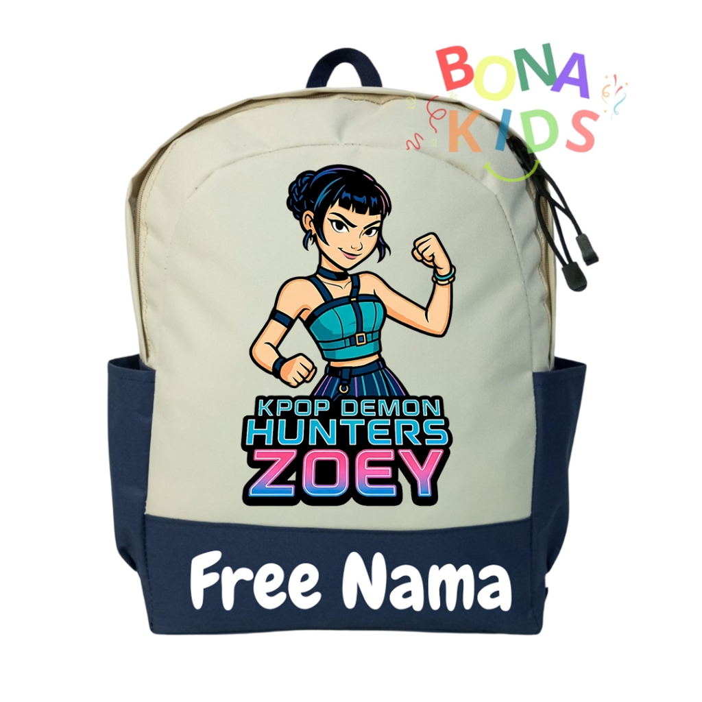 ZOEY KPOP DEMON HUNTERS HUNTRIX GIRLS SCHOOL BAG ฟรีชื่อ