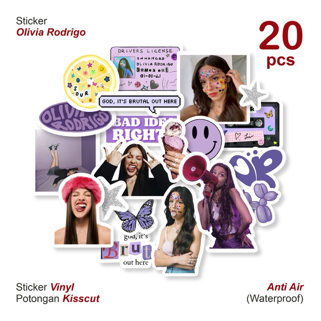 สติ๊กเกอร์ Olivia Rodrigo 20 ชิ้น 0032 | นักร้องนักดนตรี ไทริเตอร์ | แก้วน้ําแล็ปท็อป Ipad HP