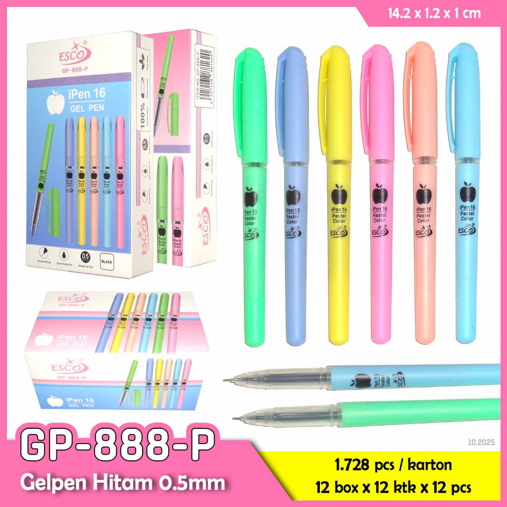 Esco GP-888-P ปากกาเจล 0.5 มม. (12PC)