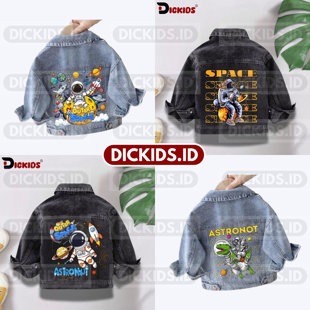 SPACE ASTRONAUTS KIDS JEANS JACKET AGES 1-7 ปี SNOW BLUE & SNOW BLACK