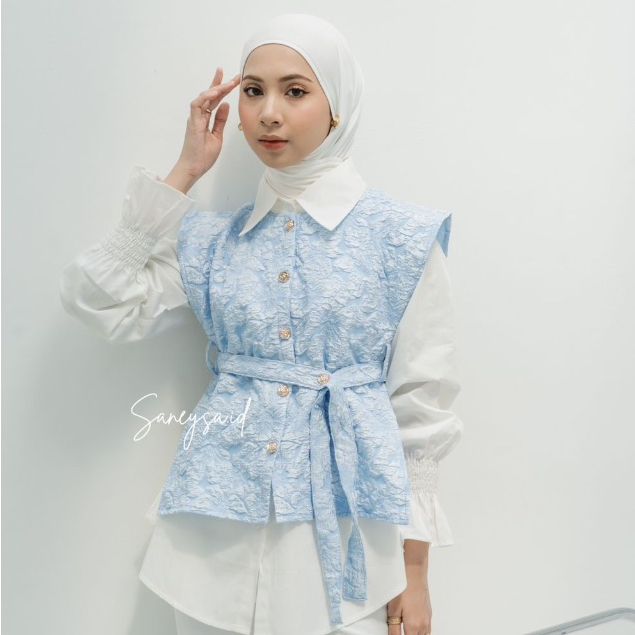 KEMEJA Daisy Shirt - Shirt Set Vest - เสื้อเชิ้ตผู้หญิง - เสื้อกั๊ก Jacquard - เสื้อกั๊กผู้หญิง