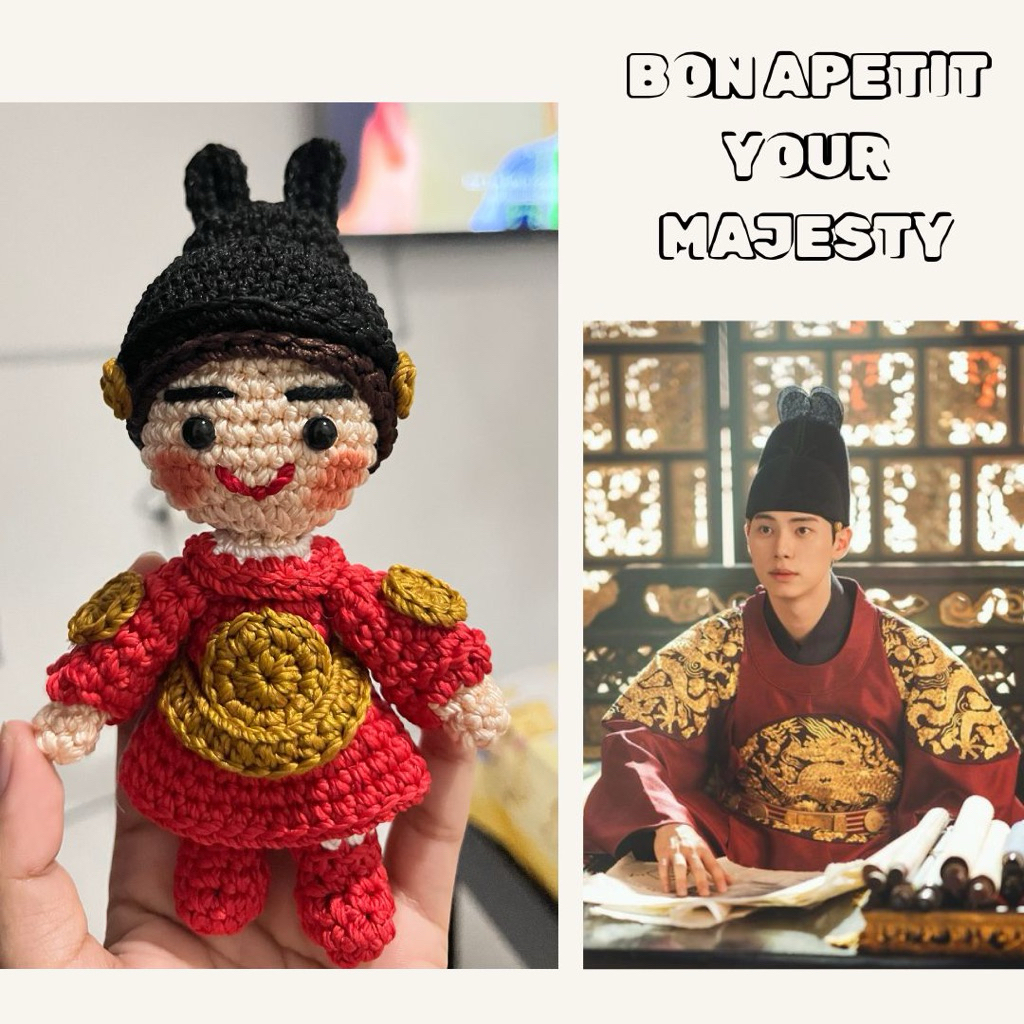 BON APETIT YOUR MAJESTY AMIGURUMI| LEE CHAE MIN AMIGURUMI| KING OF JOSEON AMIGURUMI KEYCHAIN