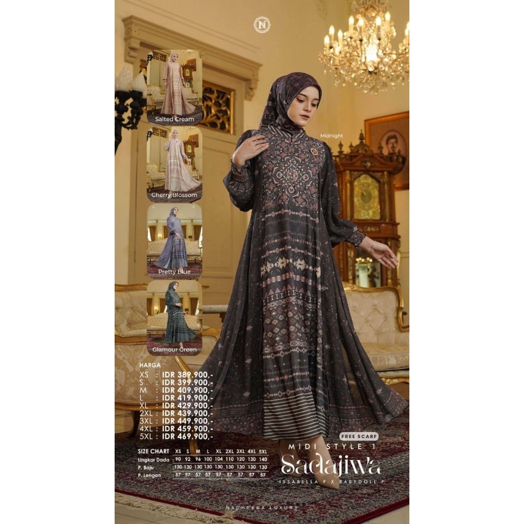 SADAJIW DRESS & MIDI STYLE 1 (ฟรี HIJAB) NADEHEERA LUXURY