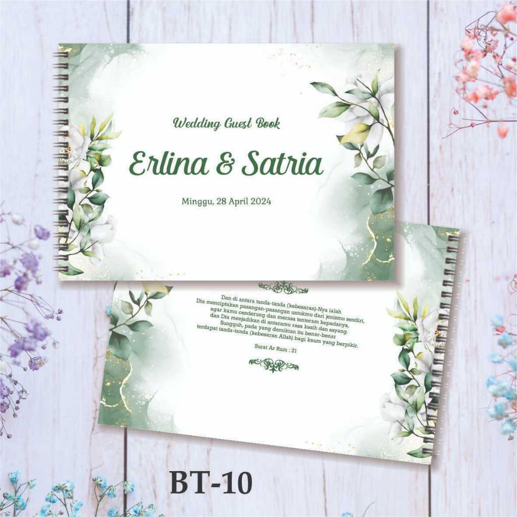 CUSTOM SOFT COVER WEDDING GUEST BOOK CONTENDTS 250 NAMES BT-10 MOTIF