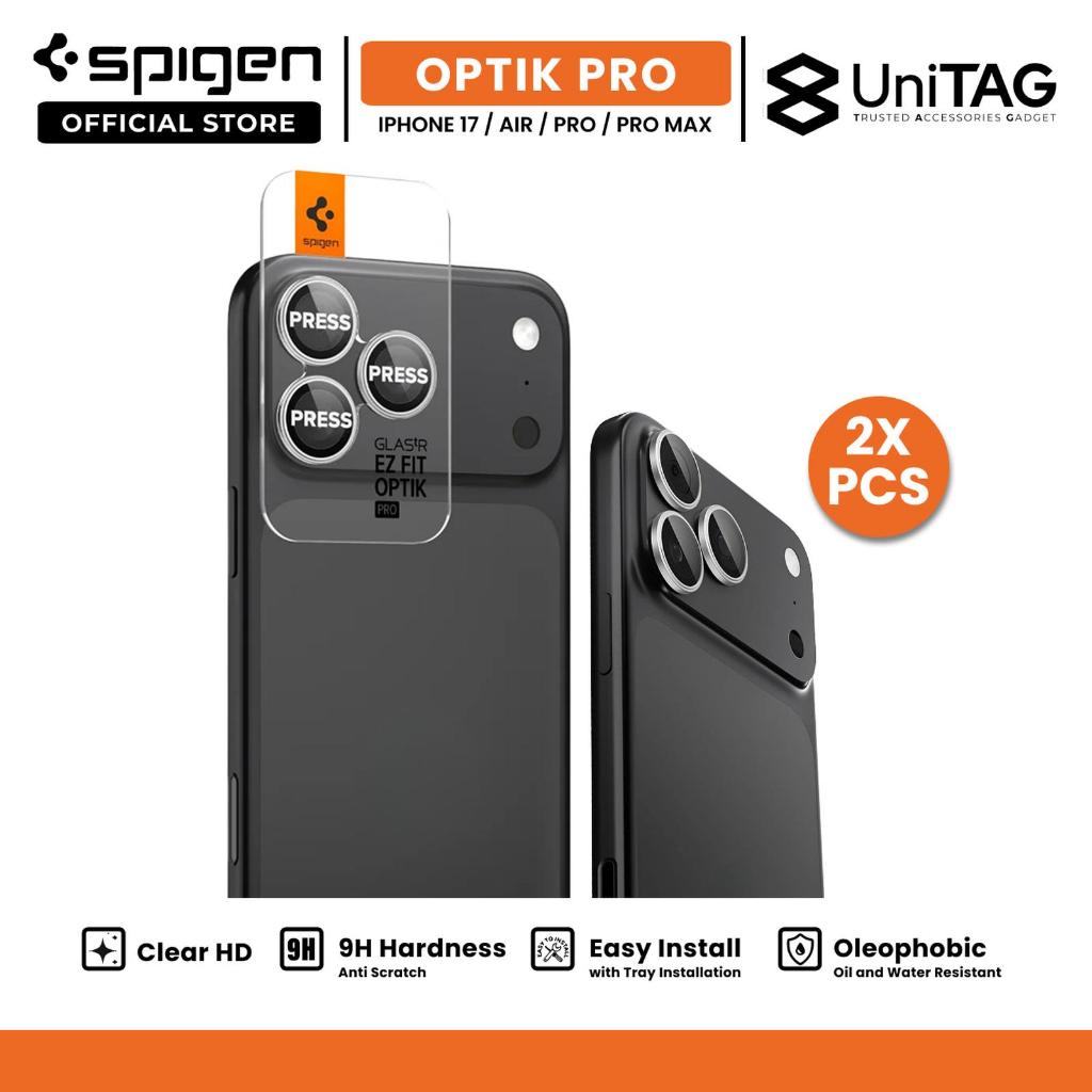 ตัวป้องกันเลนส์กล้องสําหรับ iPhone 17 Pro Max Air SPIGEN GlastR EZFit Optik Pro 2 Pack Anti-Scratch 