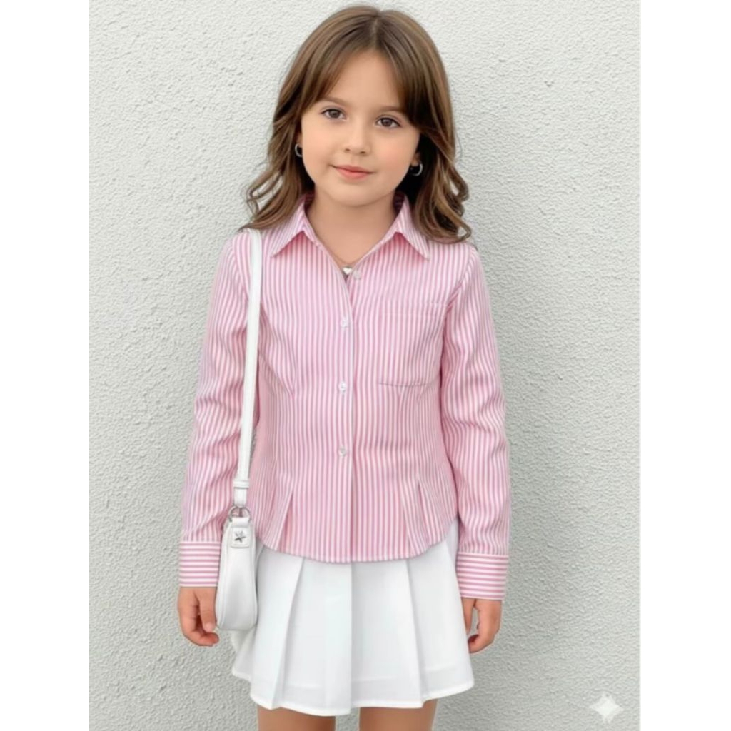 KEMEJA LUNA CHILDRENS SLAUR TOP//CHILDRENS STRIPED SHIRT//GIRLS SLIM STRIPED SHIRT//CHILDRENS SLIM F