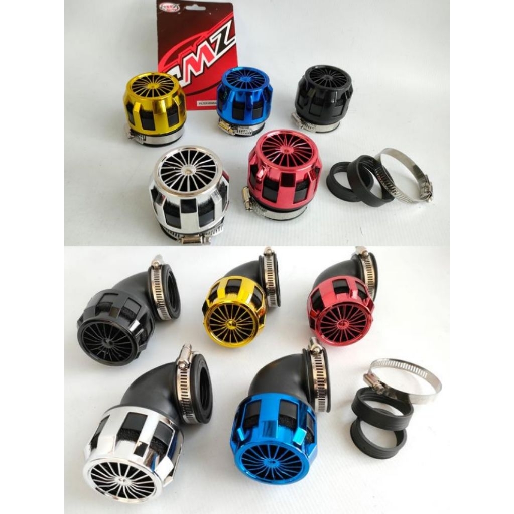 MERAH TURBIN AIR FILTER 35 มม. / 42 มม. / 48 มม. มอเตอร์ UNIVERSAL FILTER คาร์บูเรเตอร์ PE 24 26 28 CMZ RACING GOLD RED SILVER BLACK BLUE