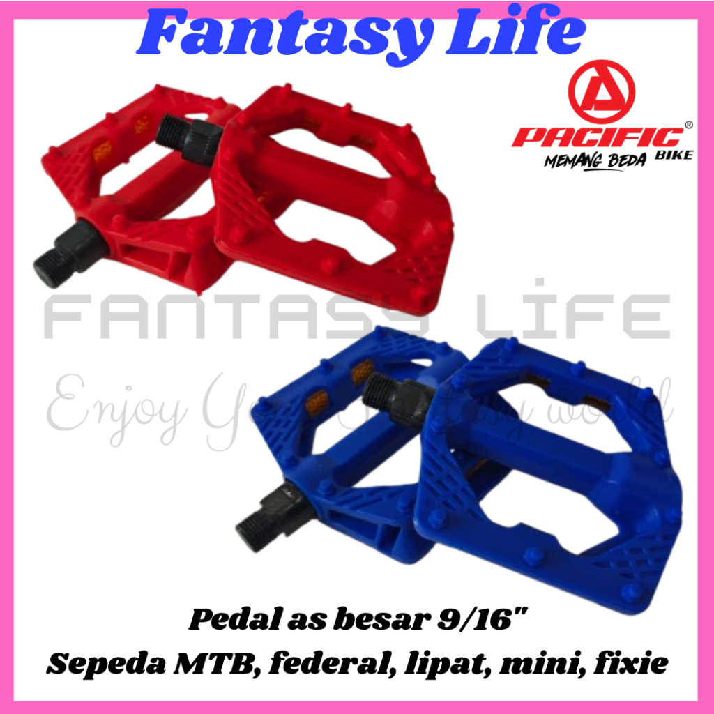 แป้น Fantasy Pacific 9/16 AS LARGE พร้อมกระสุนเหยียบสําหรับ MTB, Federal, Folding, Mini, Fixie bikes