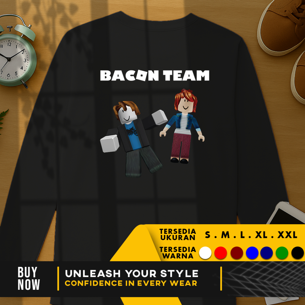 Roblox Bacon Team Bacon User เฉพาะเสื้อยืด | แขนยาว | สําลีหวี 30s