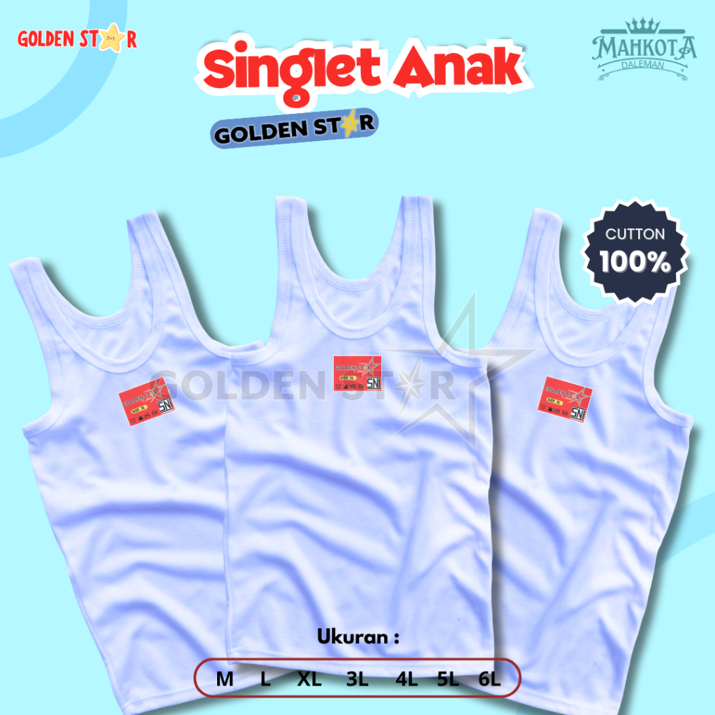 KATUN 1 DOZEN BOYS UNDERSHIRT / 6 ชิ้น COOL COTTON BABY SINGLET / GIRLS SINGLET AGED 7 ปี / BOYS SIN