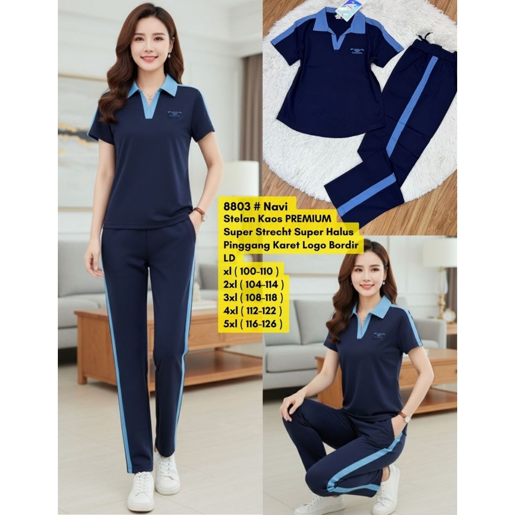 8803 ชุดกางเกงคอปกนําเข้า