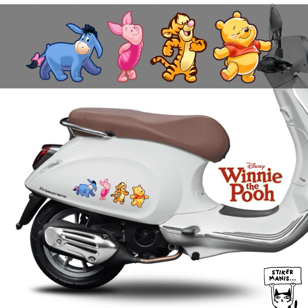 สติ๊กเกอร์วินนี่เดอะพูห์ สติ๊กเกอร์มอเตอร์ไซค์ vespa stylo filano scoopy