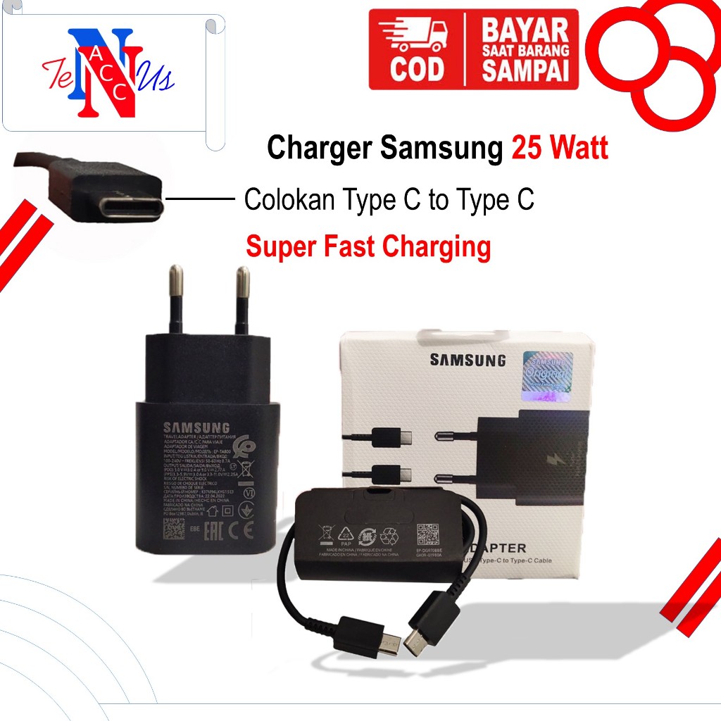 Samsung 25W ประเภท C ถึง Type C A23 A23 5G A33 5G A52 A52 5G A52S 5G A53 5G A70 A71 A71 5G A72 A73 5