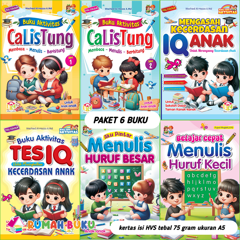 บรรจุุภัณฑ์ 6 เล่มของ ETC ของ CALISTUNG IQ TEST