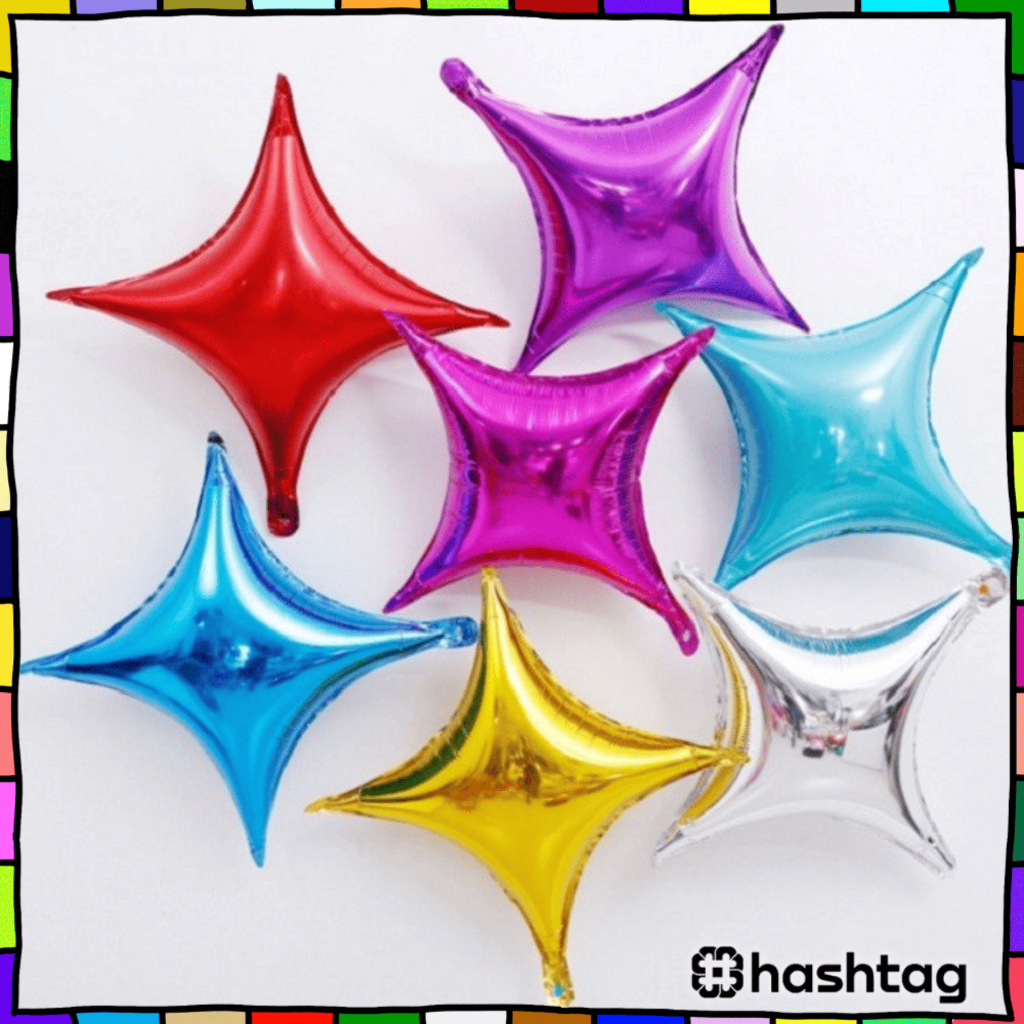 Hastag_iD Four Star Foil Balloon/Diamond Foil Balloon Y3891
