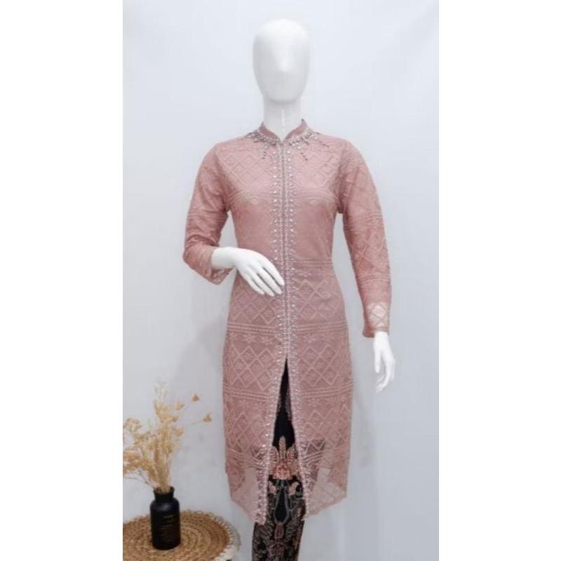 เซี่ยงไฮ้เลื่อมคอปก Tunic Kebaya / หมั้น Kebaya / จบการศึกษา Kebaya / Party Kebaya