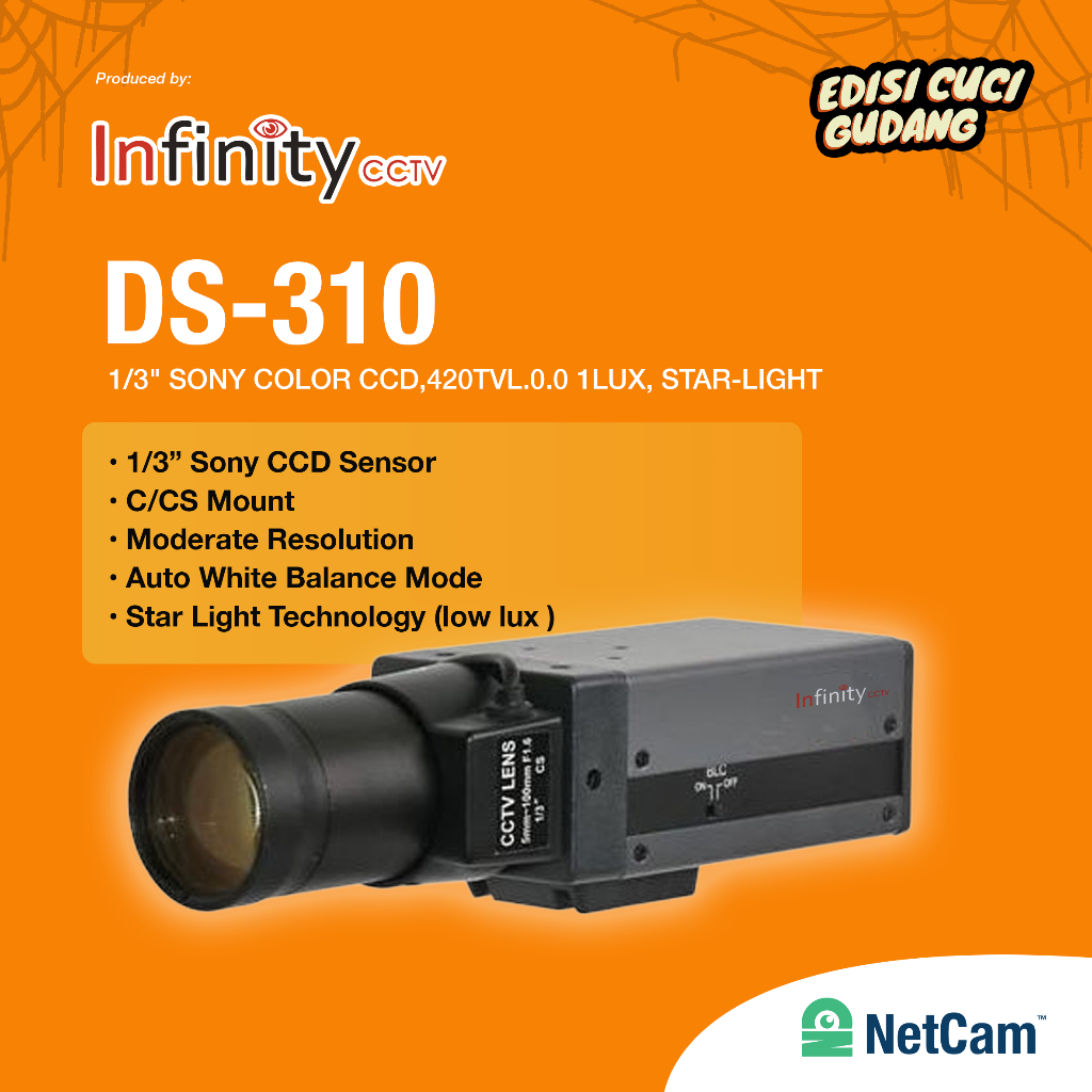 INFINITY INDOOR ANALOG CCTV DS-310 / DS-510 BOX NO INFRARED AHD 420TVL (สต๊อกเก่า)