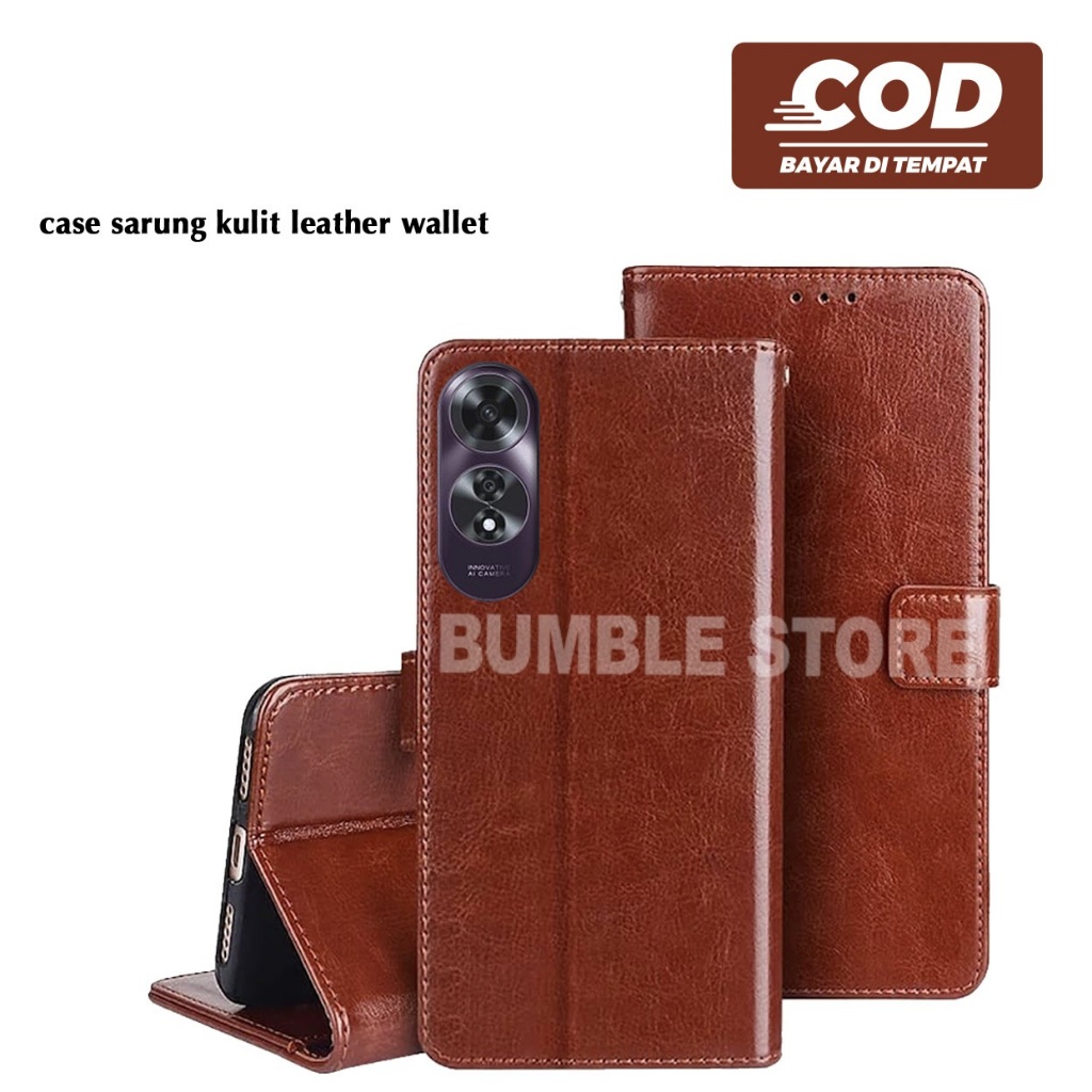 Softcase Case Flip Cover Leather Book Cover Oppo A60 4G Oppo A71 Oppo A74 5G Oppo A76 Oppo A96 Oppo 