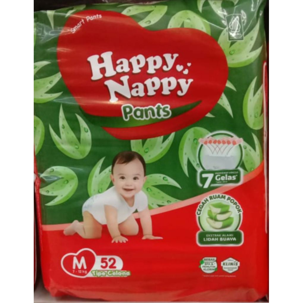 Happy Nappy Smart Pants M 52 ชิ้น BB 7-12 Kg