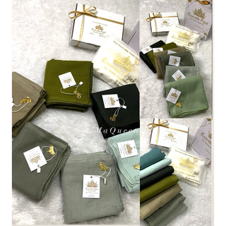 (Hijau Series Hijab) Queenfa Paris Japan Basic /  Luxury Gradient Green Series