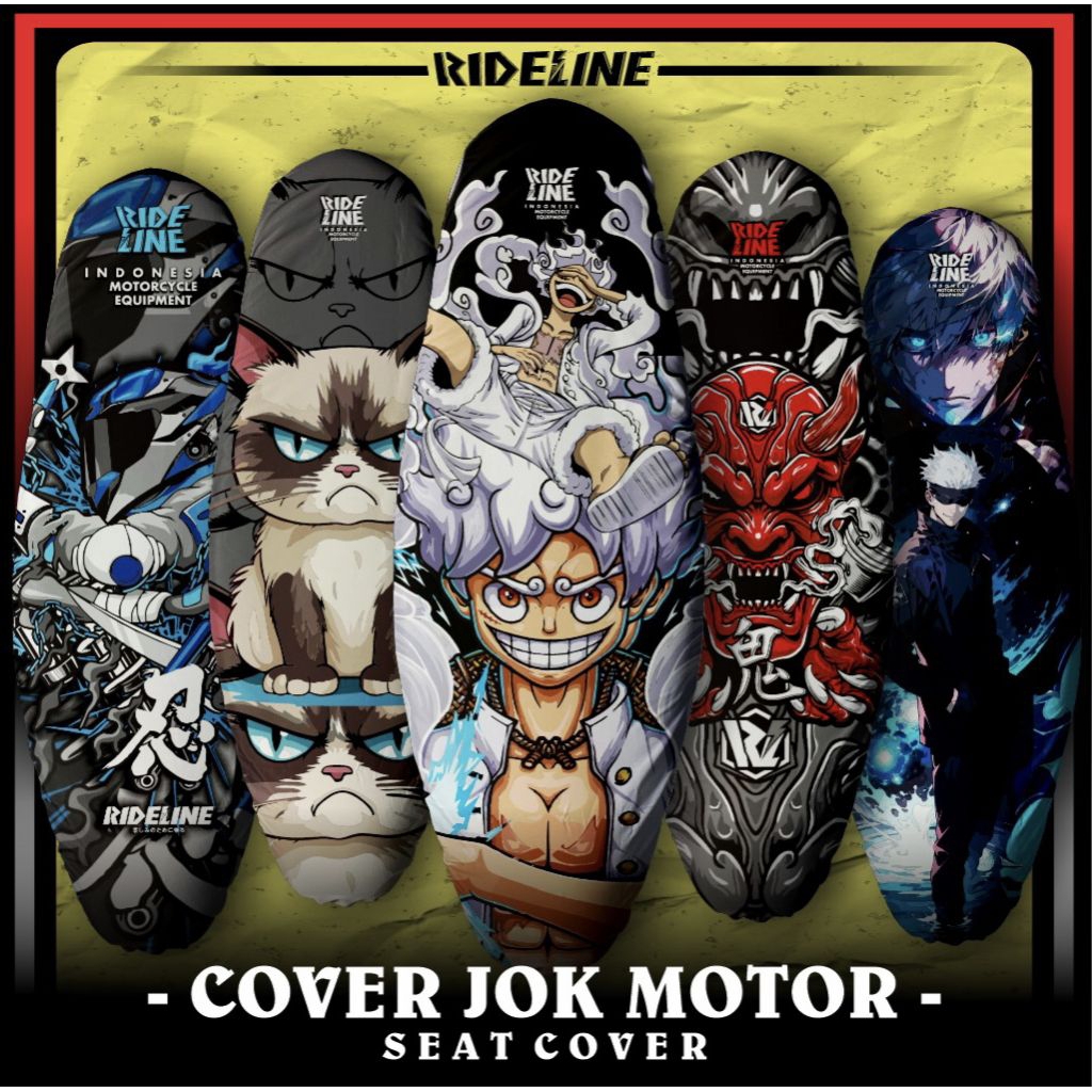 RIDELINE - FULL PRINT WATERPROOF MOTORCYCLE SEAT COVER CARACTER SERIES