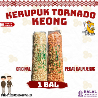 KERUPUK 1 BAL TORNADO KEONG ORIGINAL ASIN PEDAS DAUN JERUK CAMILAN TOPLES SNACK FOOD
