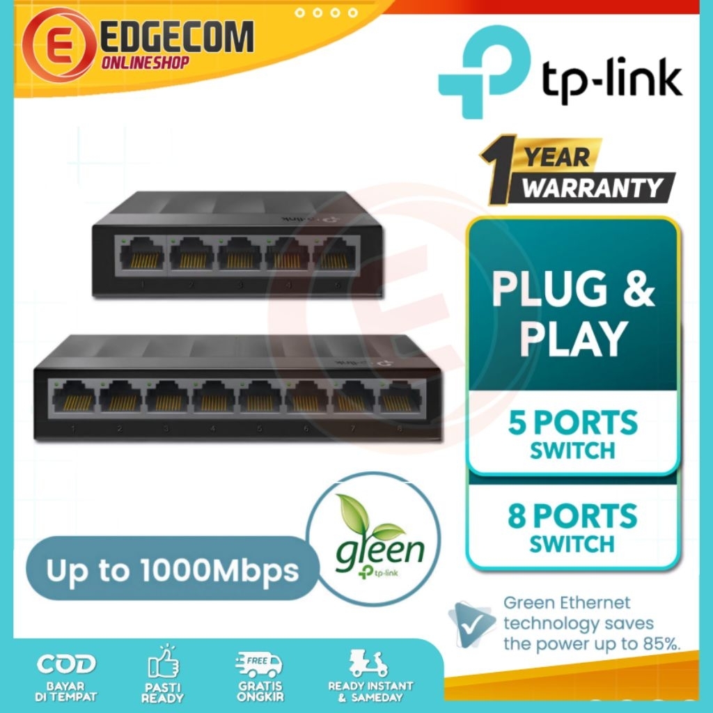 TP-Link Switch Gigabit 5 / 8 พอร์ต 10/100/1000Mbps Desktop Ethernet Lan Switch LS1005G / LS1008G