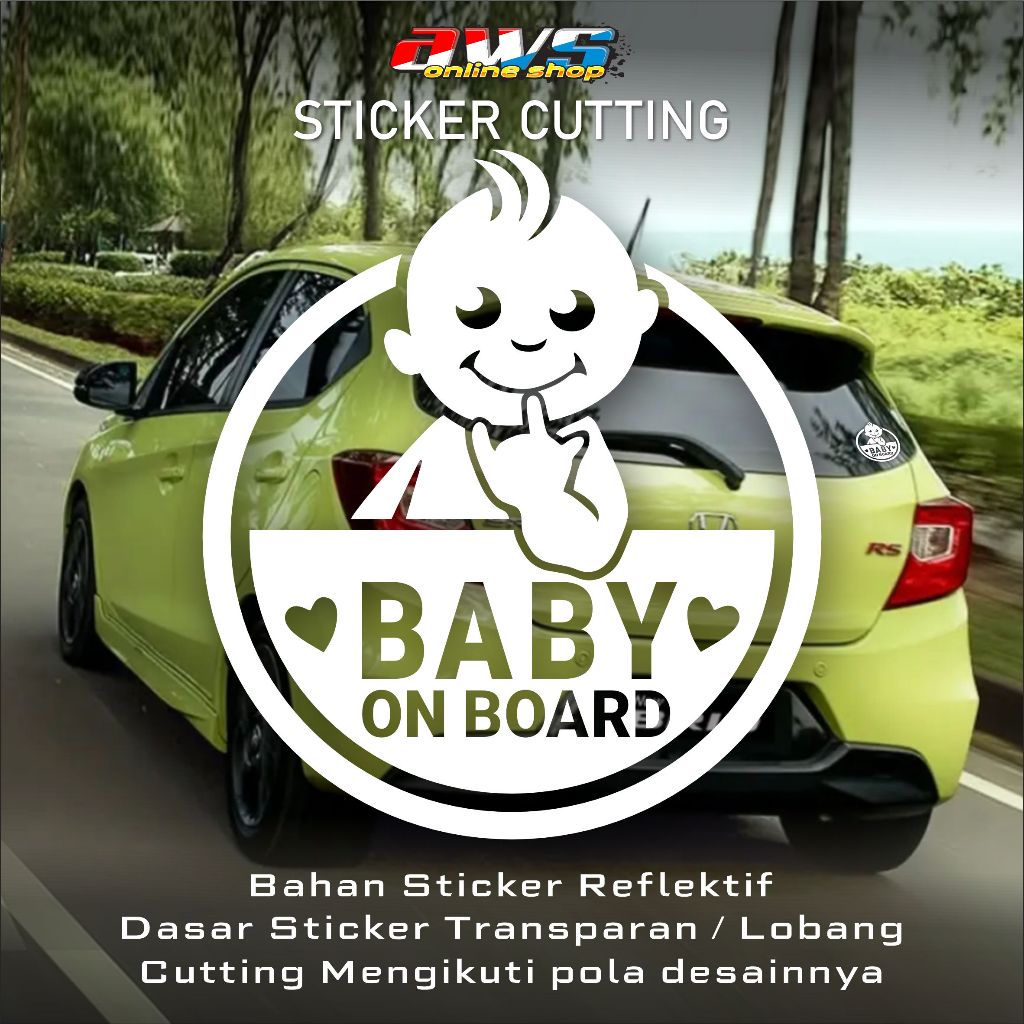 สติ๊กเกอร์ตัดรถยนต์ BABY ON BOARD