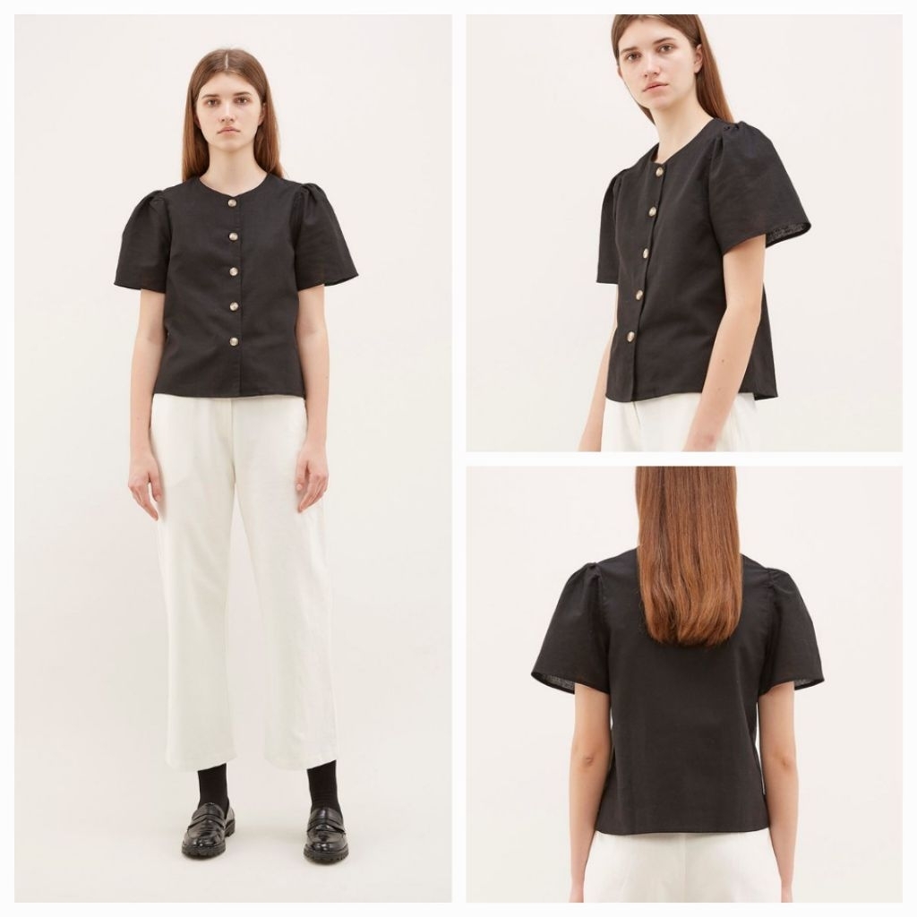 THE EDITOR MARKET Frine Pouf-Sleeve Blouse