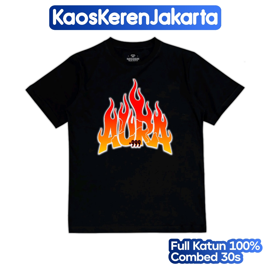 KATUN KAOSKERENJAKARTAID - UNISEX DISTRO TSHIRT AURA FARMING +999 COMBED COTTON 30S