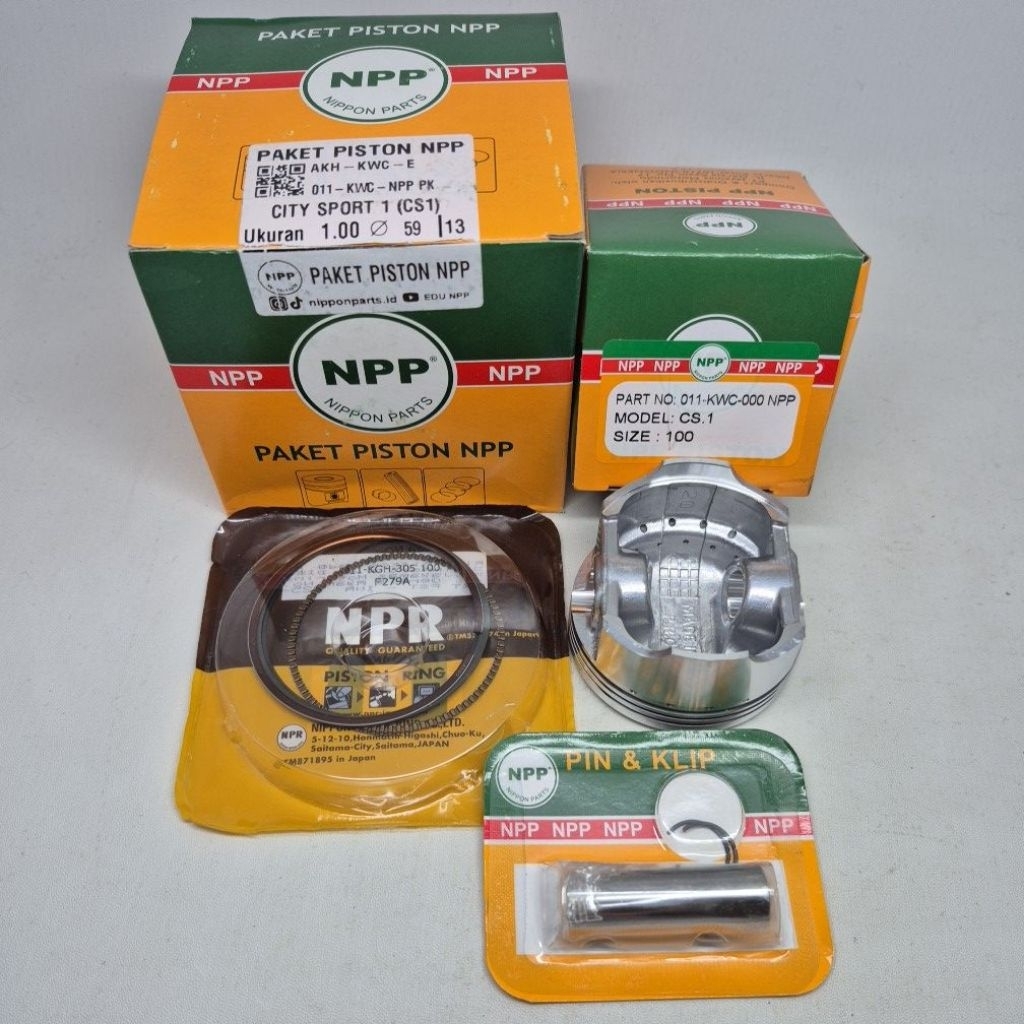 PISTON KIT CS 1 O/S 1.00 (011-KWC) ORIGINAL NPP