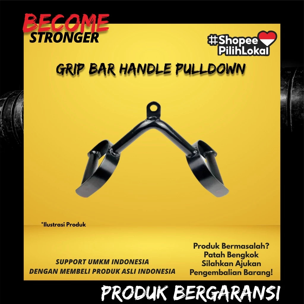 MESIN Grip Bar Handle V Pulldown – เครื่องสายเคเบิล V-Bar Handle สําหรับ Tricep & Bicep Training, Ho