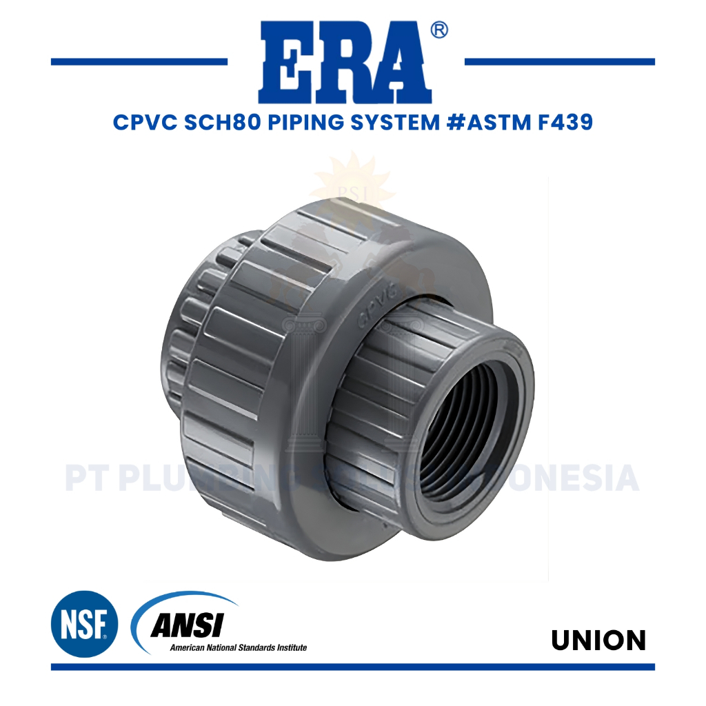 ERA Water Mur / Union 1 นิ้ว CPVC SCH80 ASTM F439 / Fitting CPVC 1 นิ้วกําหนด 80 อุตสาหกรรม