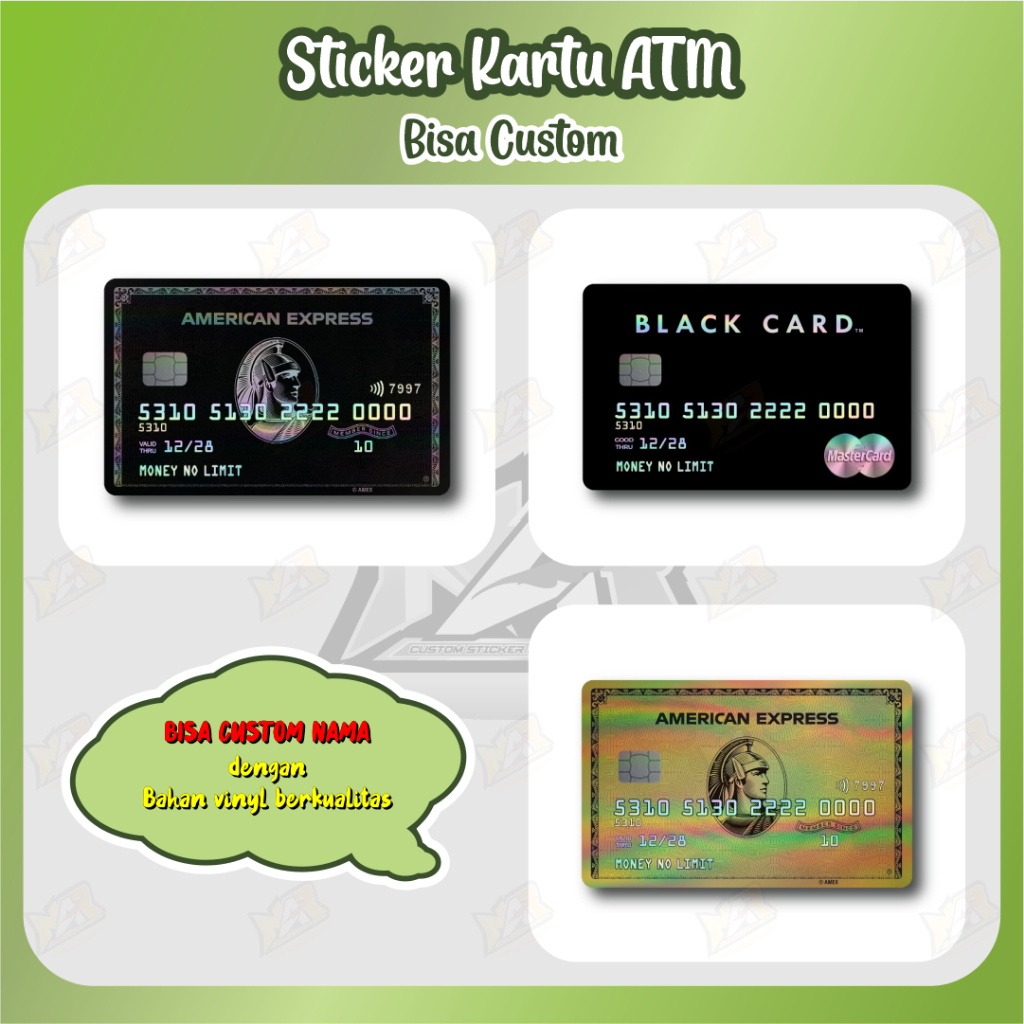 AMERICAN EXPRESS Atm Card Stickers Garskin Skin Card Custom American Express | การ์ดดํา | ดูไบ First