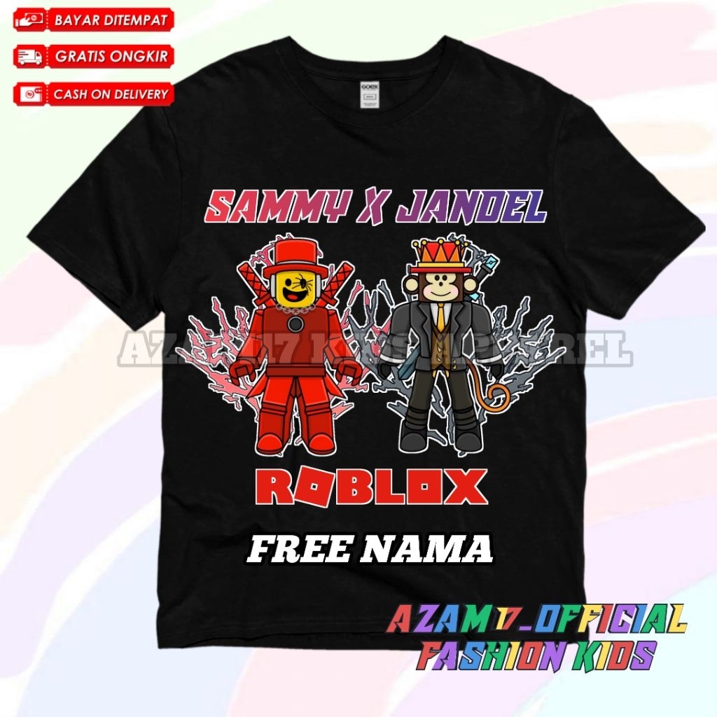Roblox Sammy X Jondel เสื้อยืดเด็กชื่อฟรี / Roblox เกมเด็กเสื้อยืดตัวอักษรทีม Sammy Vs ทีม Vandel