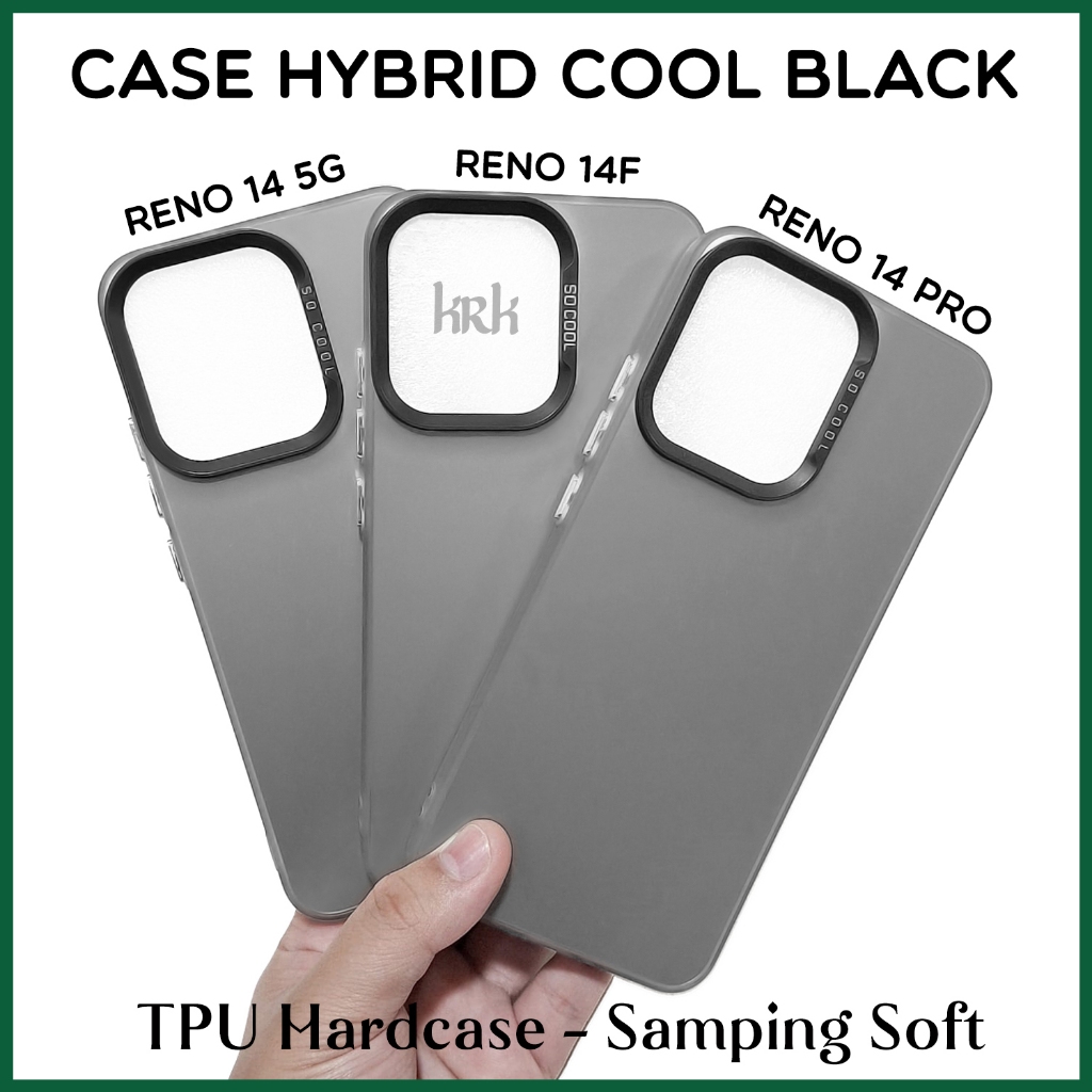 KRK Case Hybrid Cool Black Reno 14 14F Pro 4G 5G Fuze Color IMD Hardcase TPU สีดําสีเทา