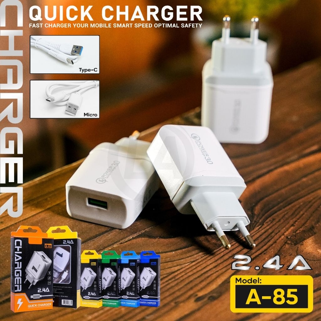 Tc CASAN Travel Charger ยี่ห้อ A85 1Usb 2.4A SMG บรรจุ + MIKA