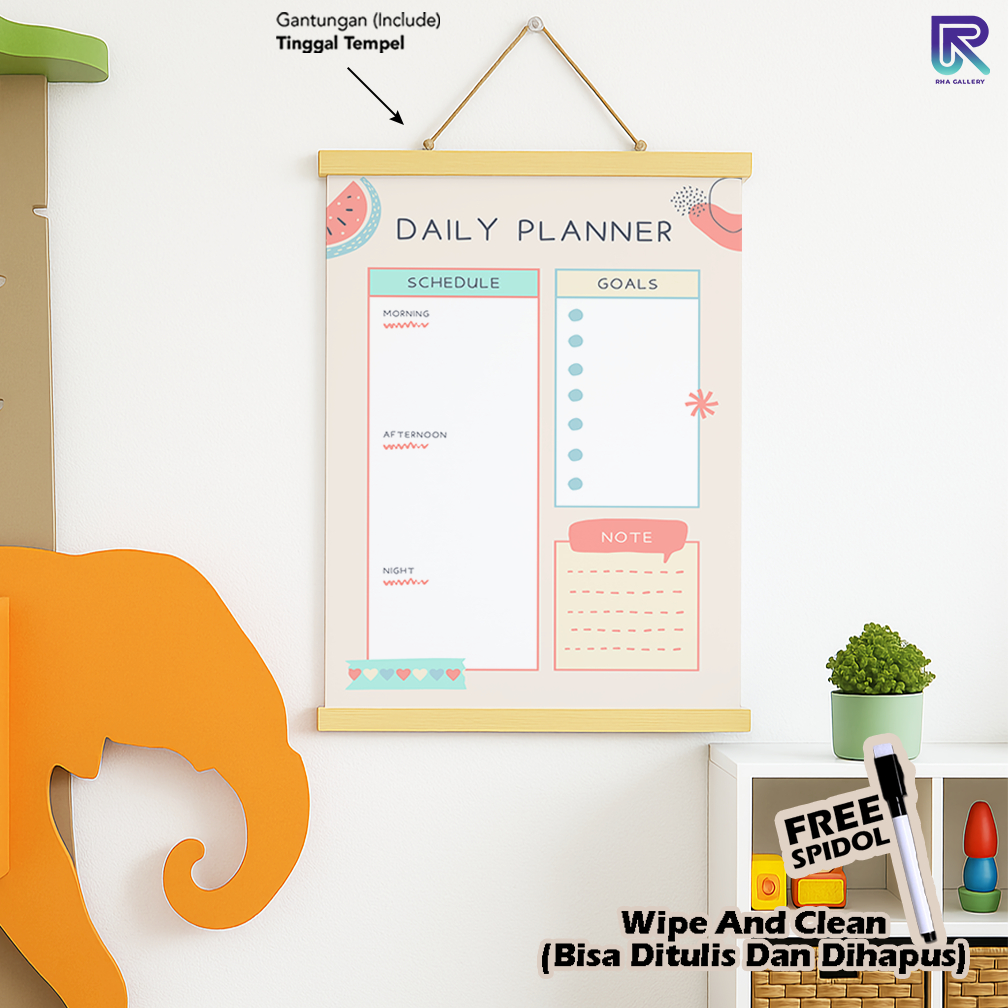 RHA GALLERY Planner Schedule Daily Weekly Daily Schedule ความงามเช็ดและทําความสะอาดรายการการเขียนตาร