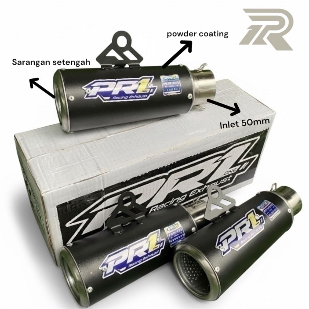 SLINCER SLENSER SILINCER KNALPOT RACING GP2 INLET 50MM SARANGAN HALF ORIGINAL PR1 EXHAUST เสื้อโค้ทส