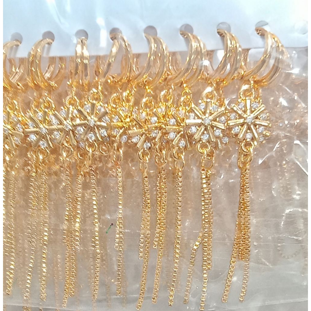 MATA DK02. ขายส่งต่างหูเคลือบทอง ซุปติ้ง พร้อมตาเพทาย