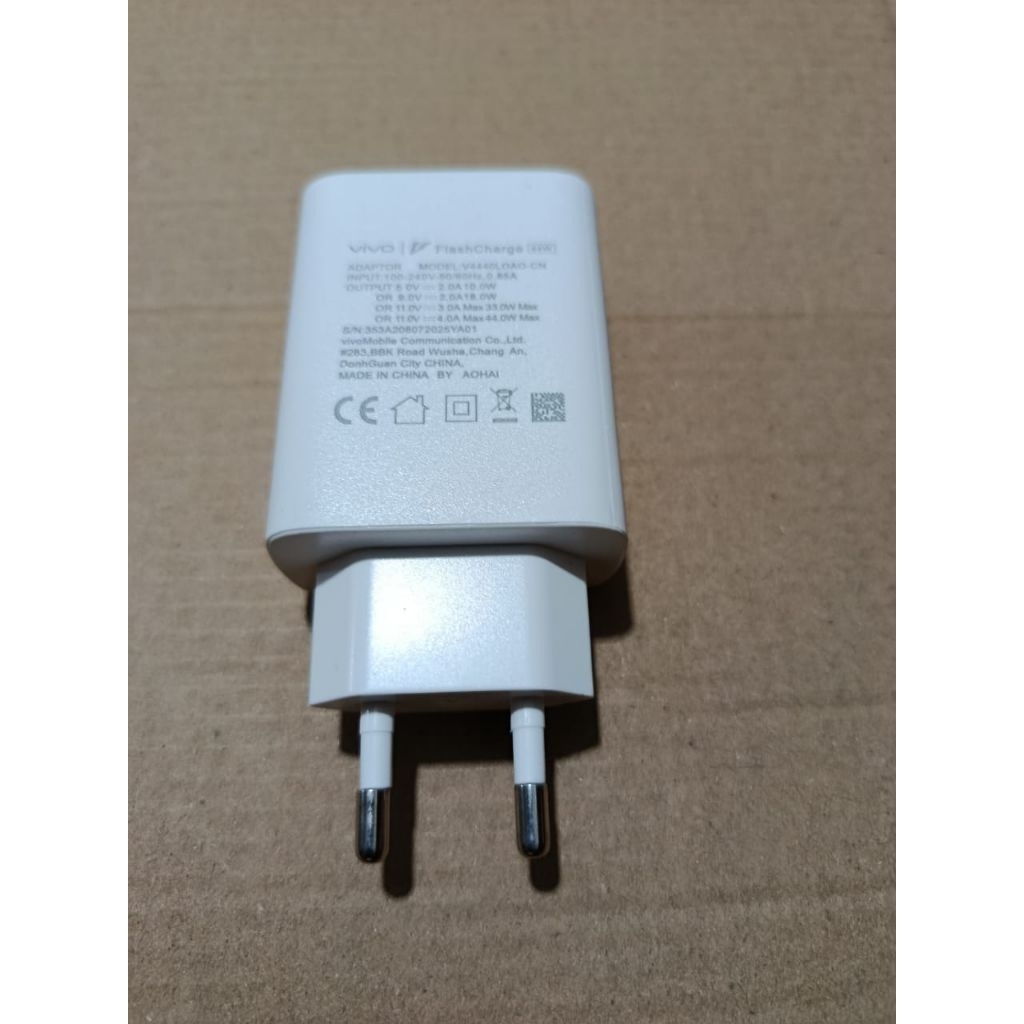 VIVO 44W FAST CHARGING ADAPTER VIVO 44W CHARGER HEAD ADAPTER