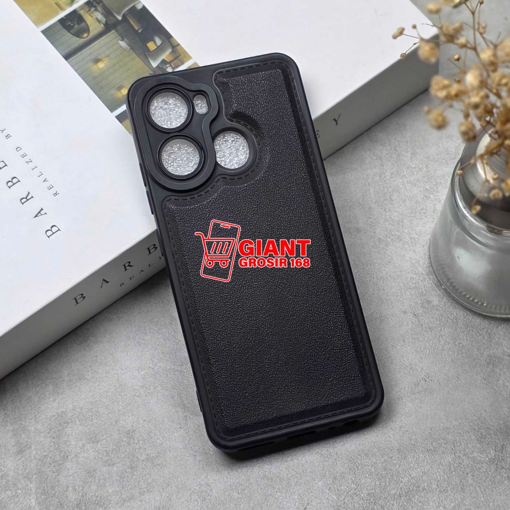 Softcase Leather Pro Macaron Black Itel P40 Itel P55 5G Itel P55 Nfc Itel P65
