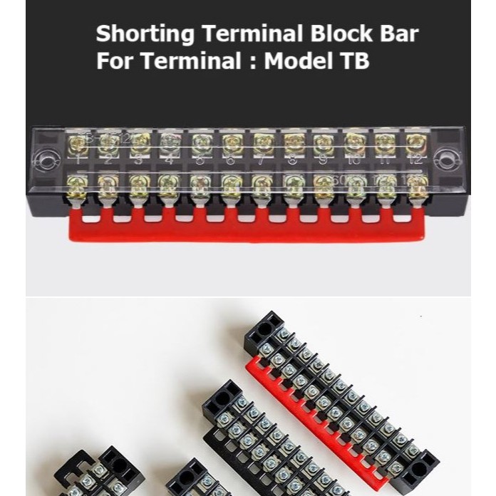 เชื่อมต่อ Strip Terminal Block Connector TB 15A 25A Strip Y Type Jumper 6 12 Pin