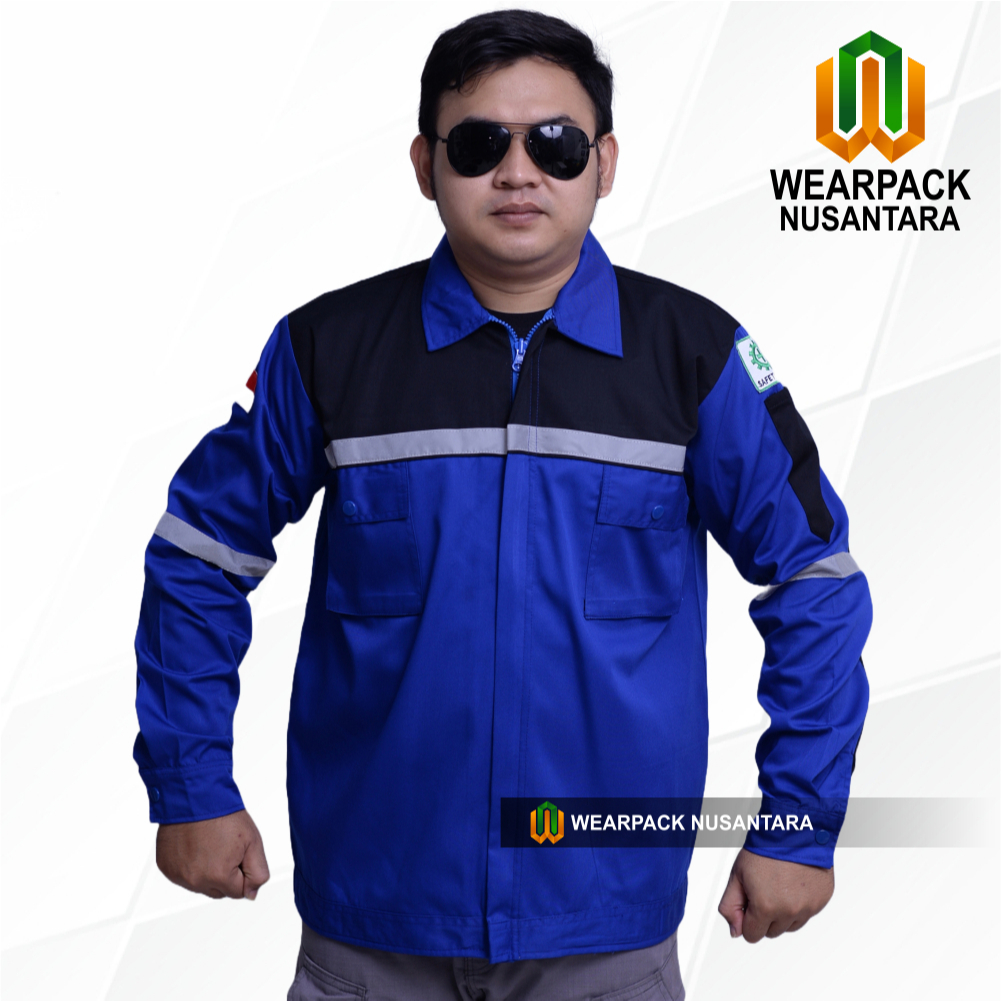 KEMEJA เสื้อโครงการแขนยาว Safety Wearpack เสื้อทํางาน Top K3 Safety First