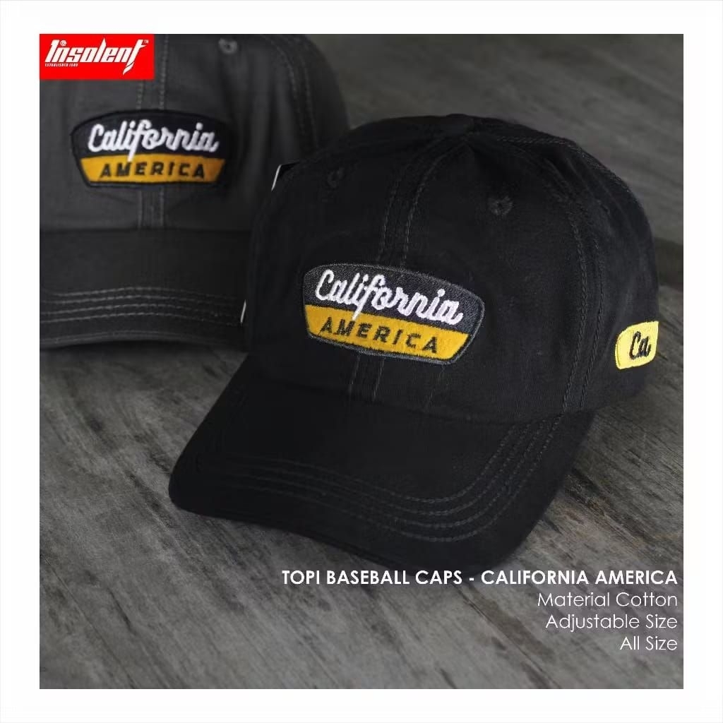 CALIFORNIA AMERICA BASEBALL CAPS | CALIFORNIA UNISEX BASEBALL CAP สําหรับผู้ชายและผู้หญิง