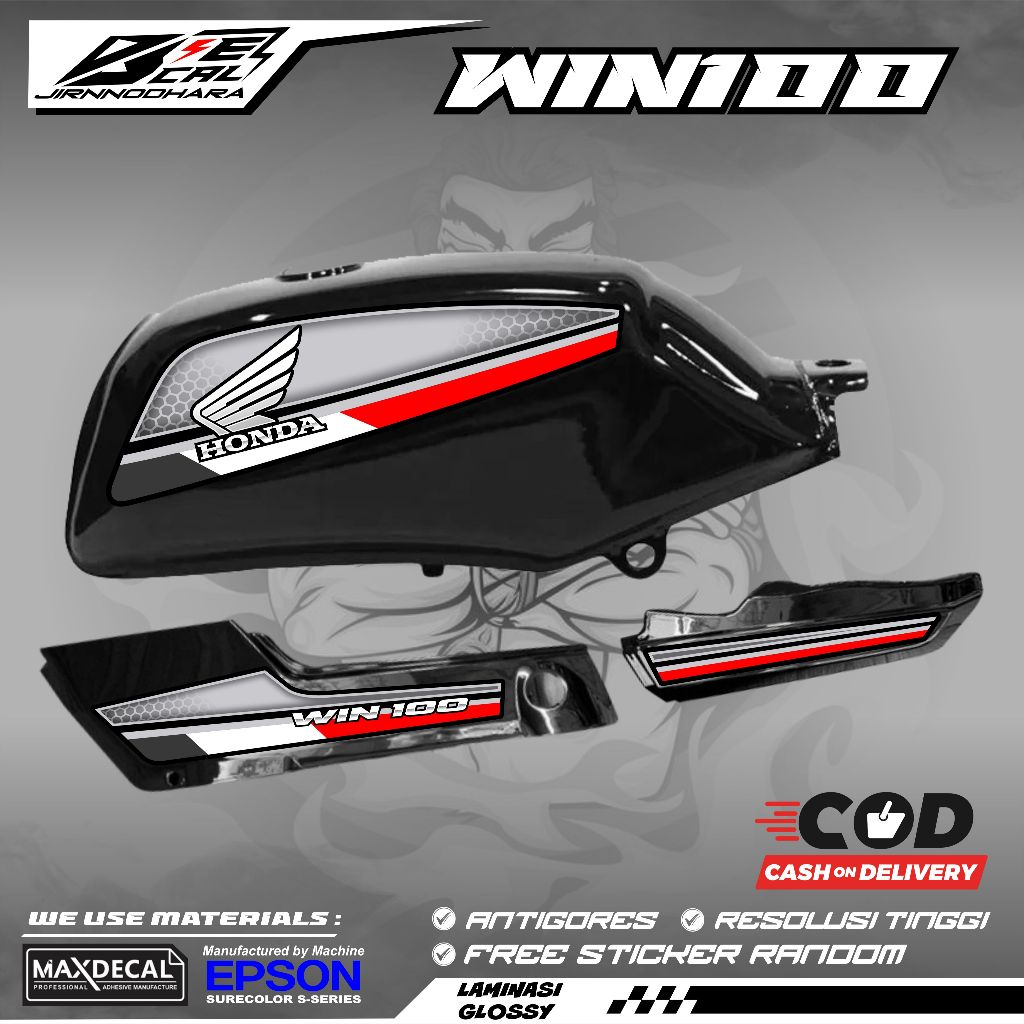 HONDA WIN 100 ORIGINAL HEXAGONAL MOTIF K53 สติ๊กเกอร์หลากหลายแถบ