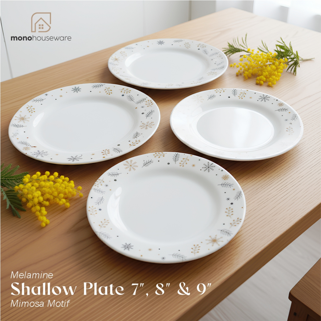 [ MONO ] MIMOSA MELAMINE PLATE / MIMOSA MELAMINE PLATE / MIMOSA MOTIF / CLASSIC DINNER PLATE