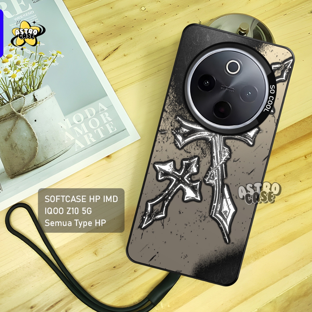 IQOO Z10 Case Premium Matte Hard Casing - เคส IMD - Cool Cross Motif เคสโฮโลแกรม - เคส Iqoo Z9 5G/Z9